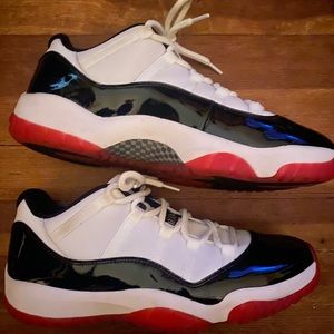 Nike Jordan 11 Low black and red size 12, used with box.